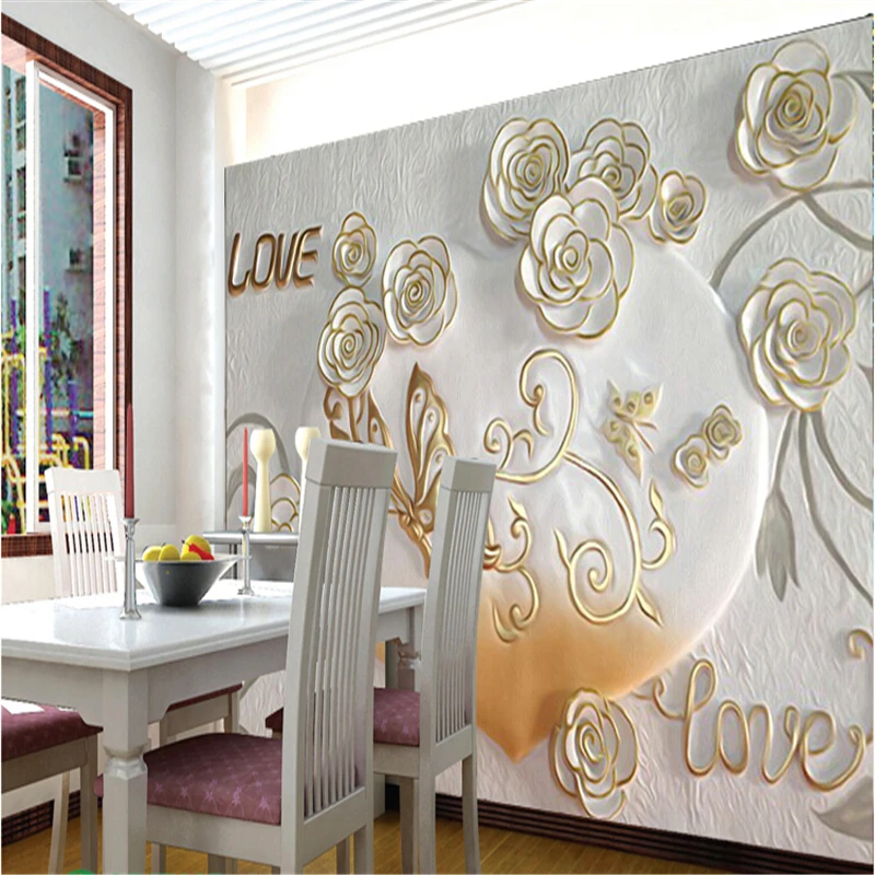 Пользовательские фото обои романтическая спальня видео стены фон тиснением 3d