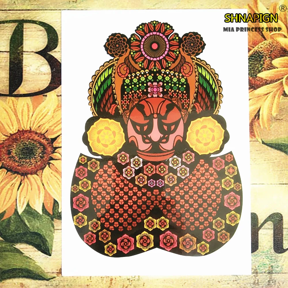 Китайский стиль водонепроницаемая вспышка временная татуировка наклейка