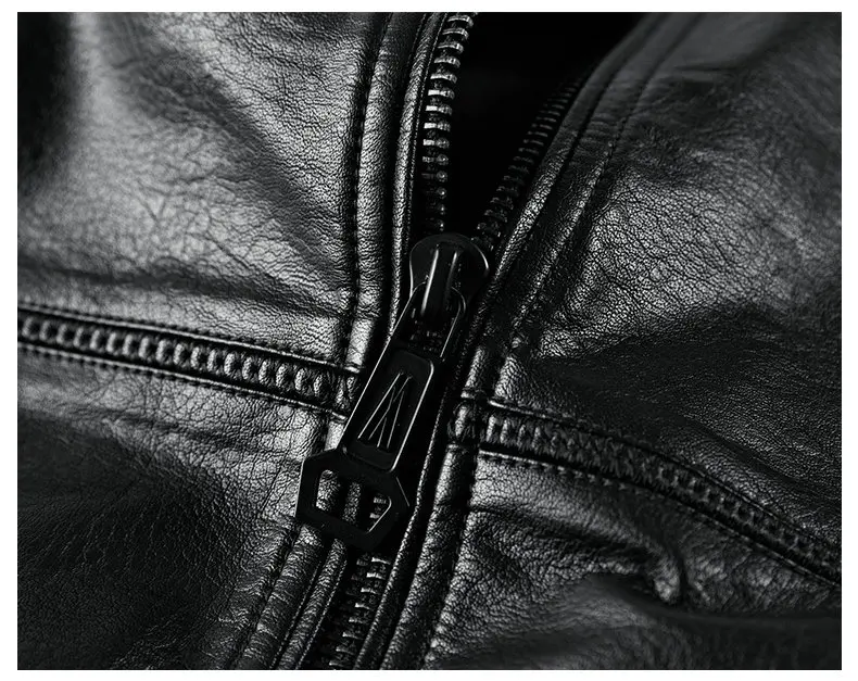 Прямая новая осенняя мужская кожаная куртка Slim Fit Стенд воротник Jaqueta Couro bomber Jacket Faux пальто из кожи и меха AXP196