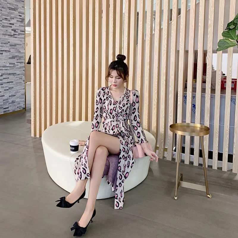 Moda feminina дизайнерское Брендовое весенне-осеннее корейское модное леопардовая