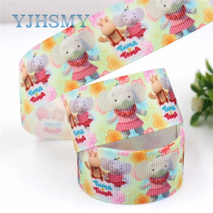 YJHSMY G-18802-777, 25 мм 5 ярдов мультфильм печатных корсажные ленты, DIY ручной работы аксессуары для волос материал свадебный подарок упаковка - Цвет: G-18802-779