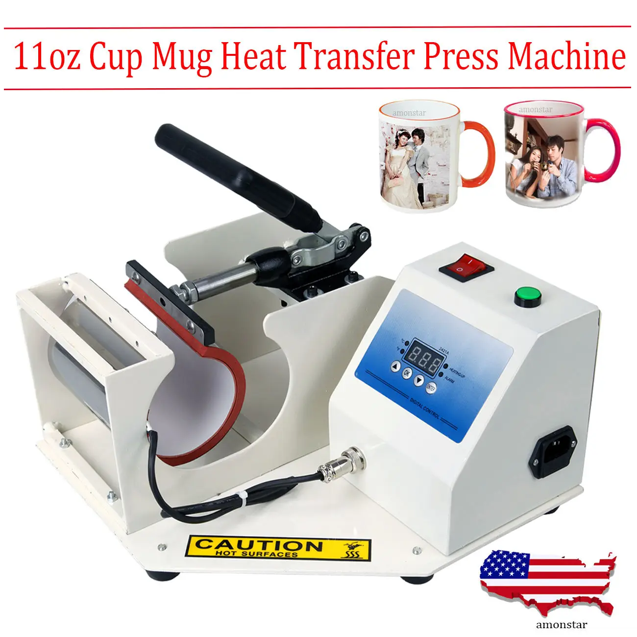 Display Mug Heat Transfer Press Machine 250 Degree Cup Sublimation Printing 11oz