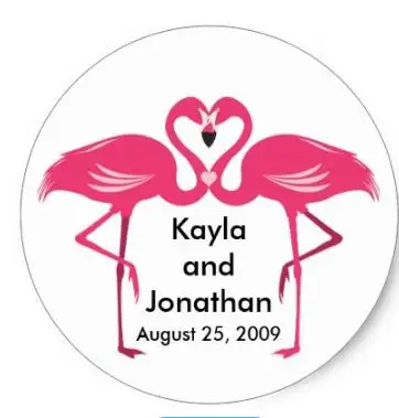 

1.5inch Flamingo Love - Customize Classic Round Sticker