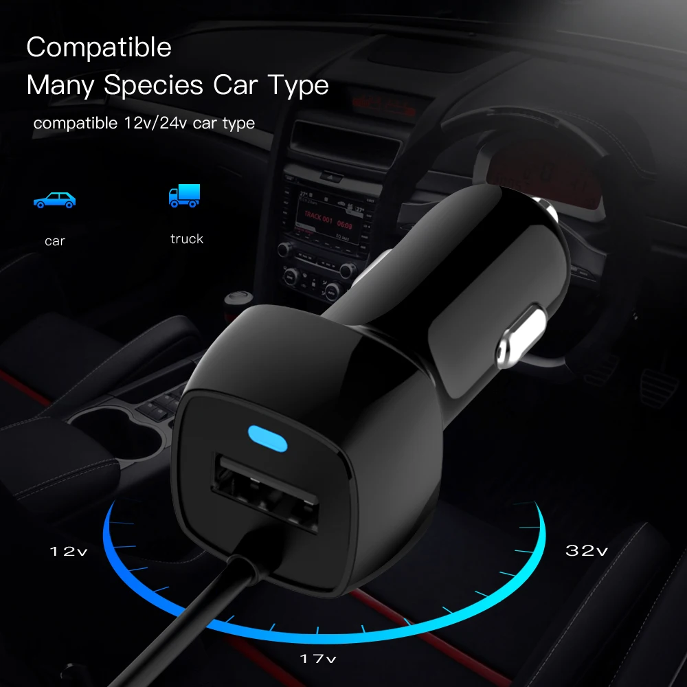 Robotsky автомобильное usb-устройство для зарядки телефона автомобильное зарядное устройство Micro usb type C кабель Быстрая зарядка с светодиодный для samsung S9 S8 Plus Xiaomi huawei