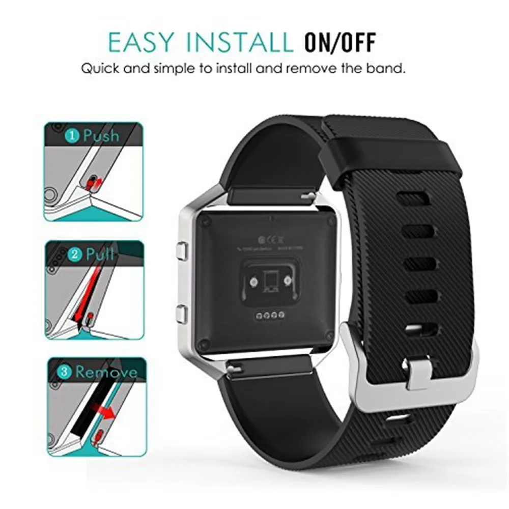 TORQUILA Soft Silicone Strap for Fitbit Blaze Smart Fitness Watch Adjustable Breathable Replacement Light Weight Sport Band | Наручные