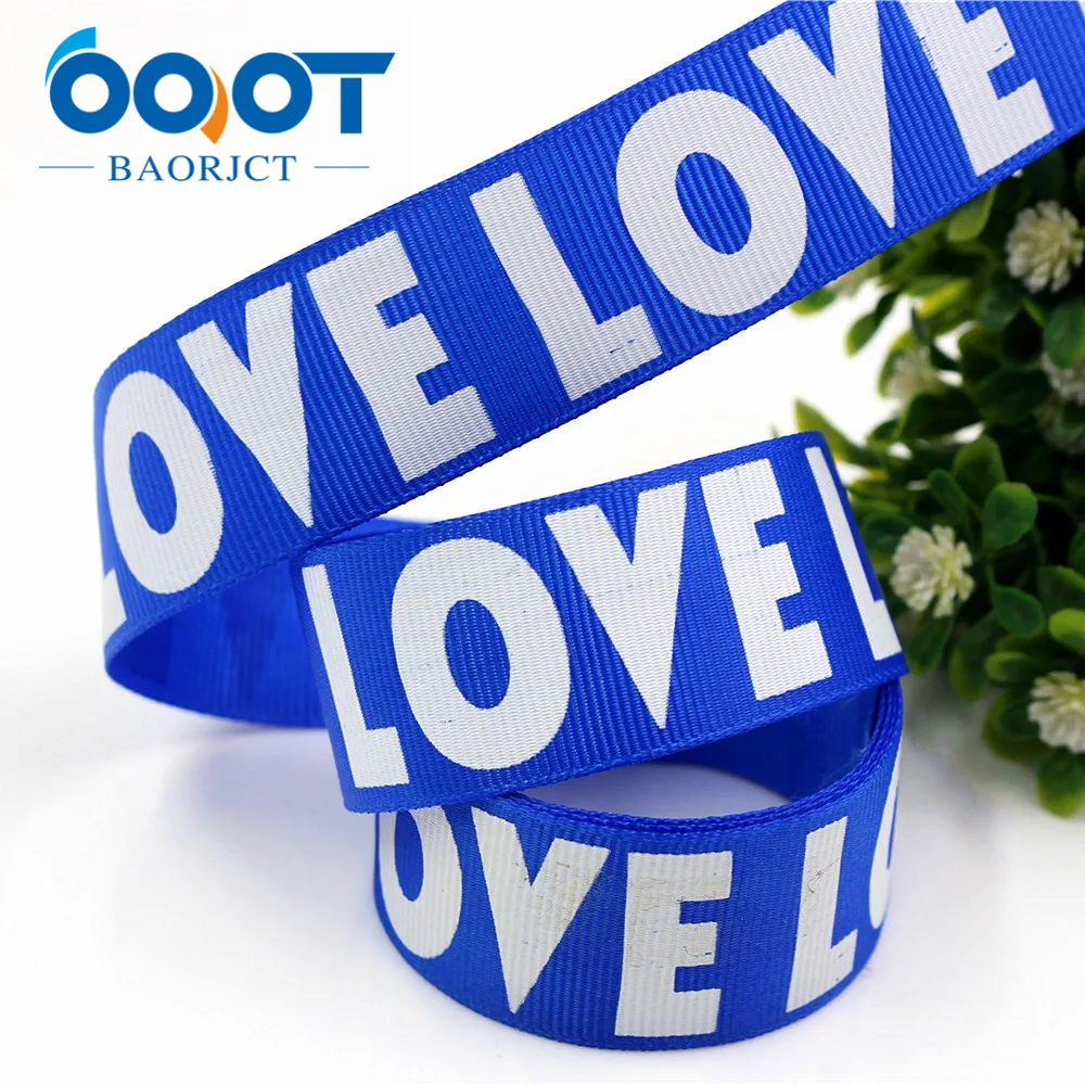 OOOT BAORJCT 1801058 25 мм 10 ярдов английская лента love Термотрансферная печатная корсажная