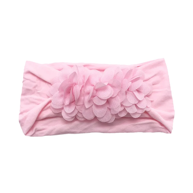 02 Light Pink Новинка года; Брендовая детская повязка на голову для новорожденных; повязка на голову для маленьких девочек и мальчиков; однотонная мягкая лента для волос с узлом в виде тюрбана; подарок на день рождения ребенка - Цвет: 02 Light Pink