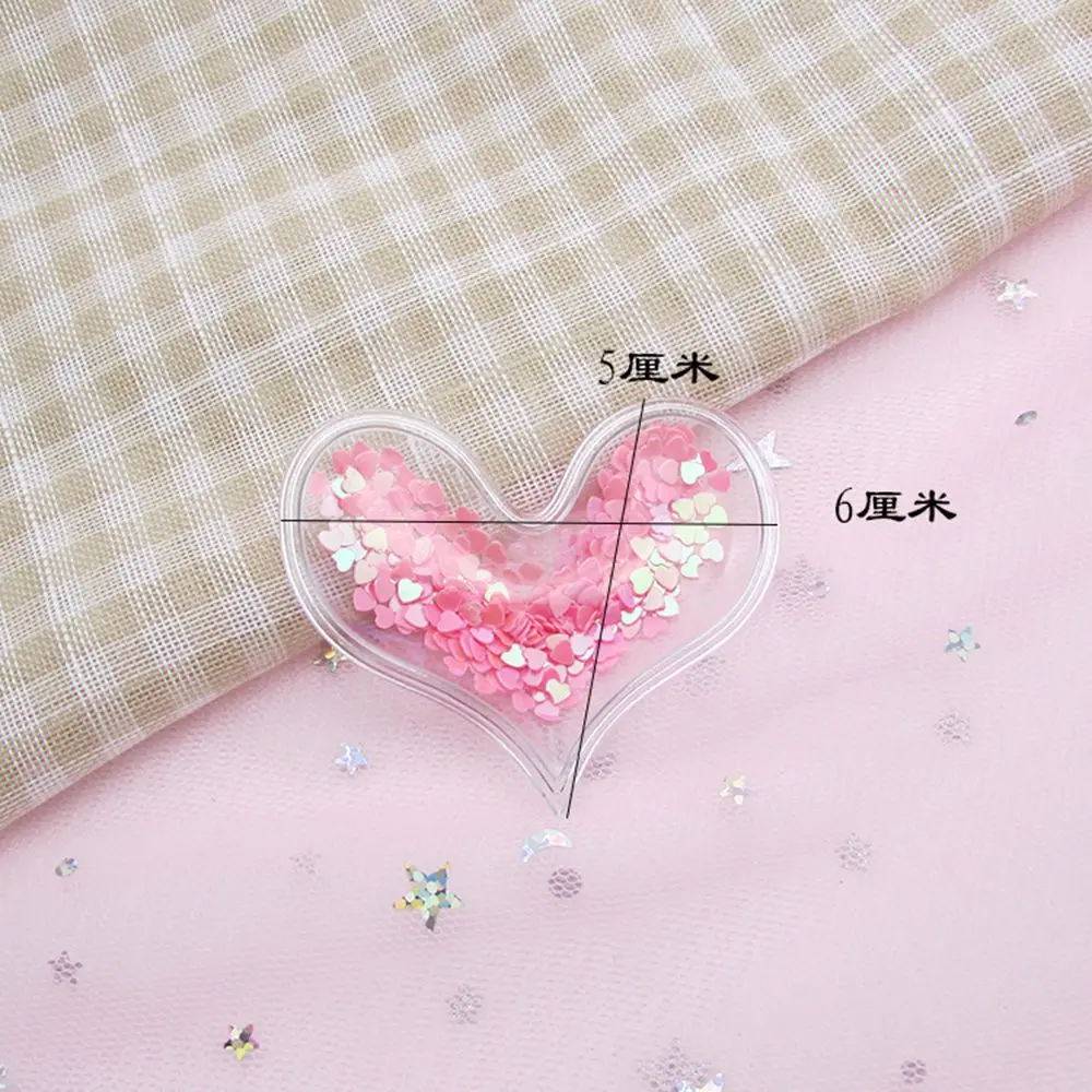 50 шт./лот прозрачные ПВХ сердечки блестки апплика для одежды детские заколки