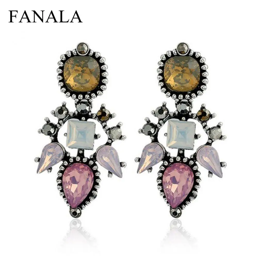 Gift Vintage Rhinestone One Women Earrings Crystal Dangle Ear etnico Hollow Pair brincos Geometric | Украшения и аксессуары
