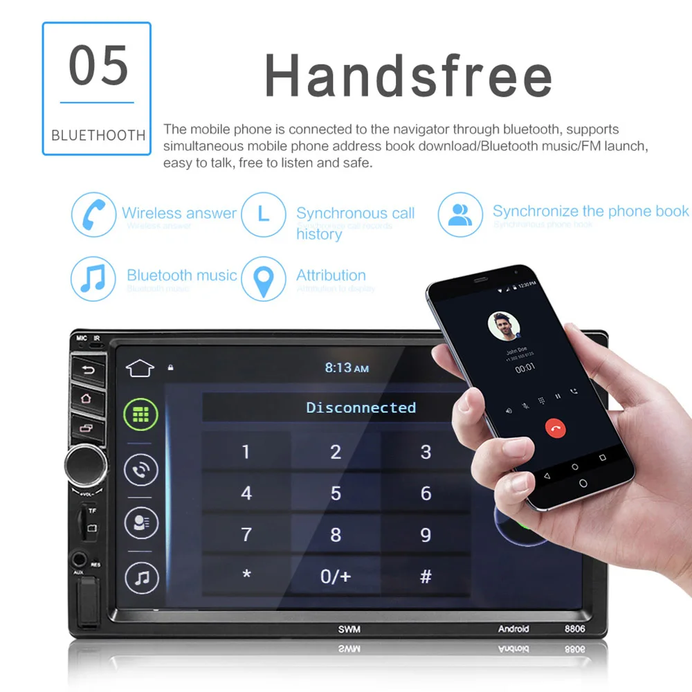 Радио Andriod Mirrorlink gps Wifi авто радио Поддержка вид камера рекордер Автомобильный
