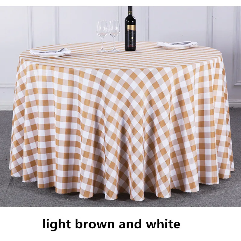 

Many sizes European Round Polyester 10pcs Grid tablecloth outdoor FREE SHIPPING Marious wedding suppier