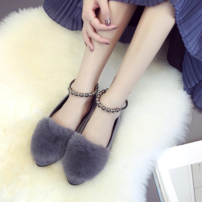 2016 Новый Бисероплетение квартиры зимние сапоги Мода Реального Меховой Обуви