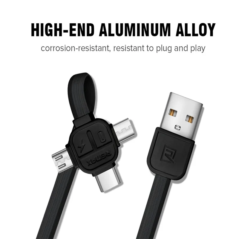 REMAX 3в1 usb type C 8pin USB кабель для Micro usb кабель для передачи данных TPE зарядный кабель для передачи данных для iphone для xiaomi huawei