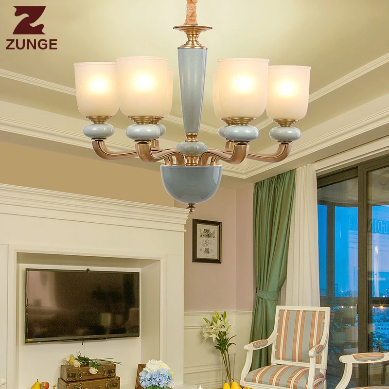 Современный светодиодный медная люстра огни в Гостиная большой осветительных