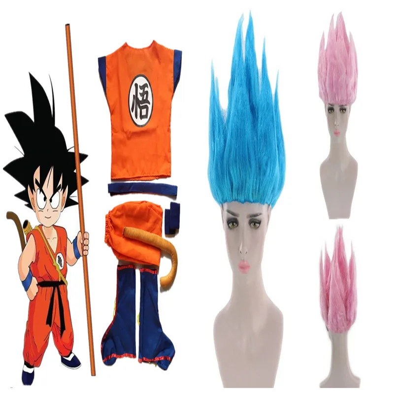 Dragon Ball Дети Солнце Гоку парик Мастер Роши рубашки Broek Jas/pruik/staart Косплей Kostuums