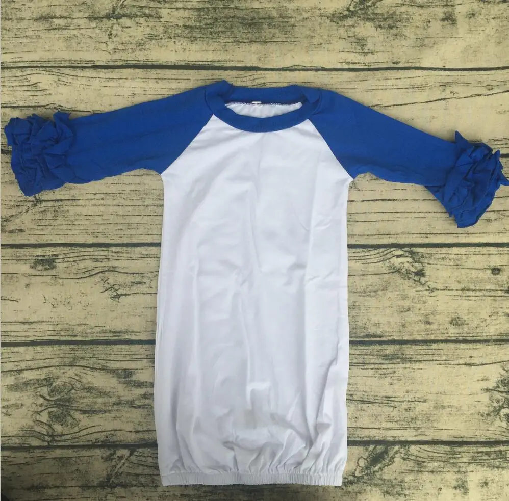 Детское мягкое трикотажное хлопковое Ночное платье с рукавами-реглан оборками