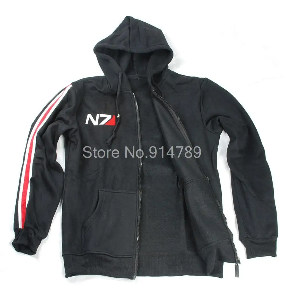 Толстовка для косплея с эффектом массы N7 флисовая Длинная толстовка на молнии