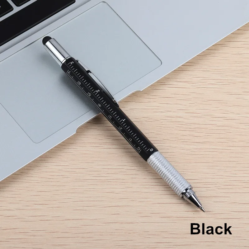 Black 1 шт., 7 цветов, новая многофункциональная отвертка, шариковая ручка, сенсорный экран, металлический Подарочный инструмент, школьные офисные принадлежности, канцелярская ручка - Цвет: Black