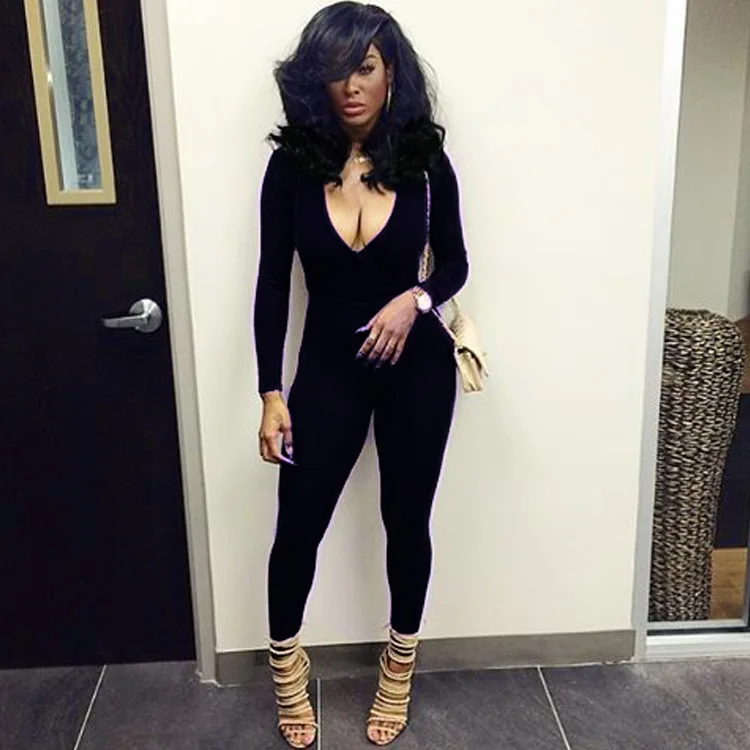 Женское облегающее боди с длинным рукавом треугольным вырезом рукавом|Женские