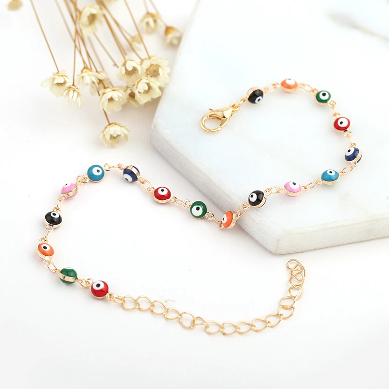 Женский Мода Boho Evil Eye браслет на лодыжку серебро 925 пробы ножные браслеты с цепочкой для Для женщин великолепные украшения подарок SB178