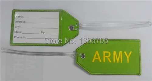 Вышитая армейская бирка для удостоверения личности чемодана | Автомобили и