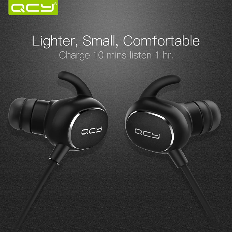 QCY QY19 Английский голос IPX4 rated sweatproof bluetooth стерео наушники беспроводные спорт aptX