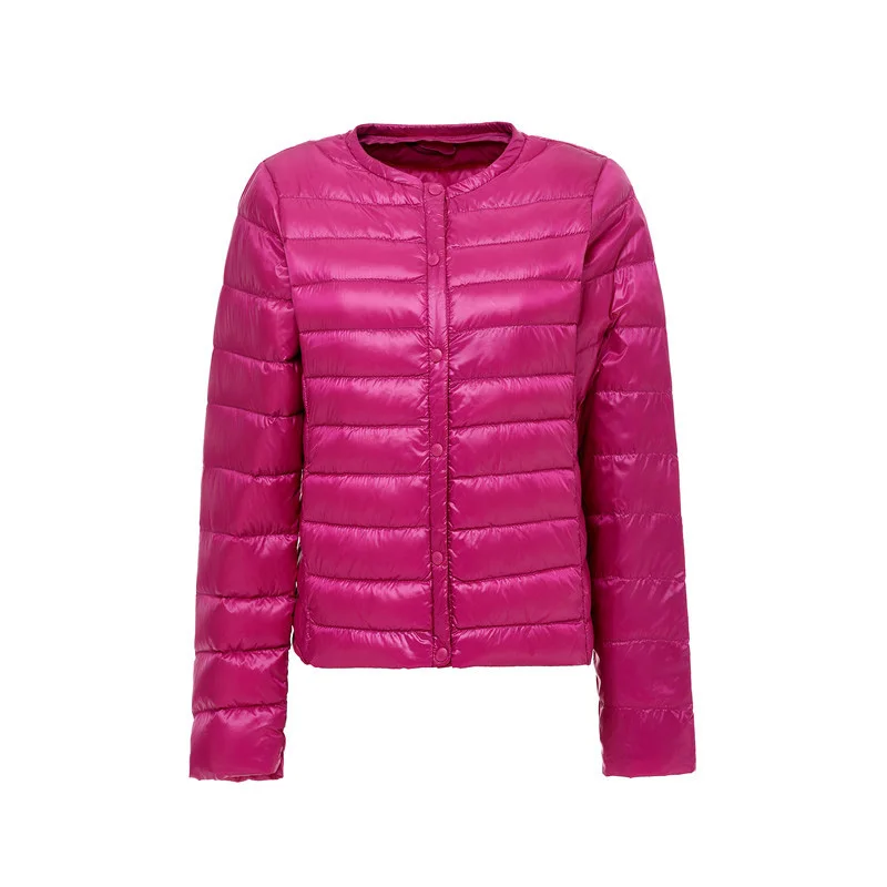 

2018 Autumn Winter Ultra light Down Jacket Women Plus Size Duck Down Coats Round Neck Slim Portable 3XL Black Parkas QH1250