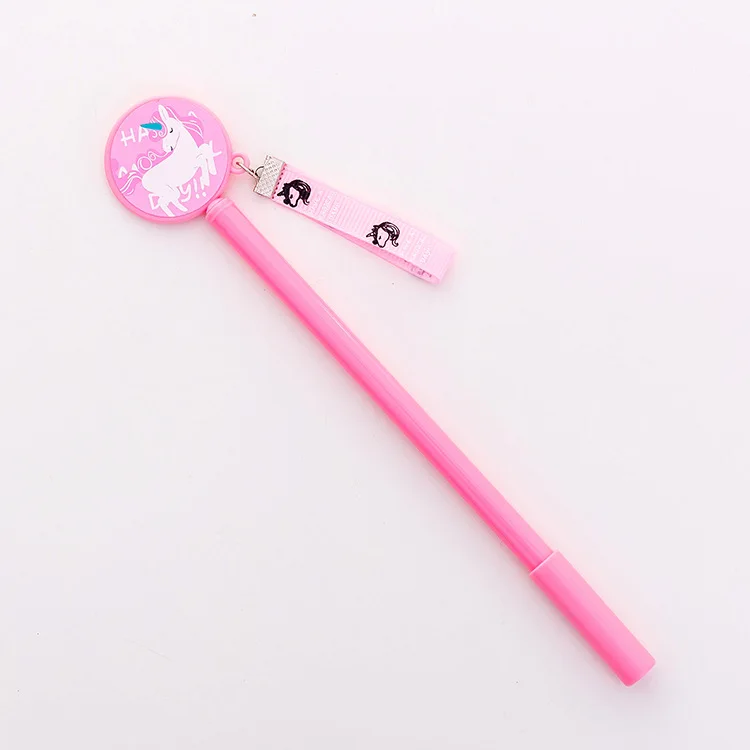 Rose red unicorn 1 Корейский милый Единорог гелевая ручка с подвеской Kawaii Розовая пантера канцелярские товары Рождественский лось Снеговик креативный светильник Эйфелева башня лампа - Цвет: Rose red unicorn 1