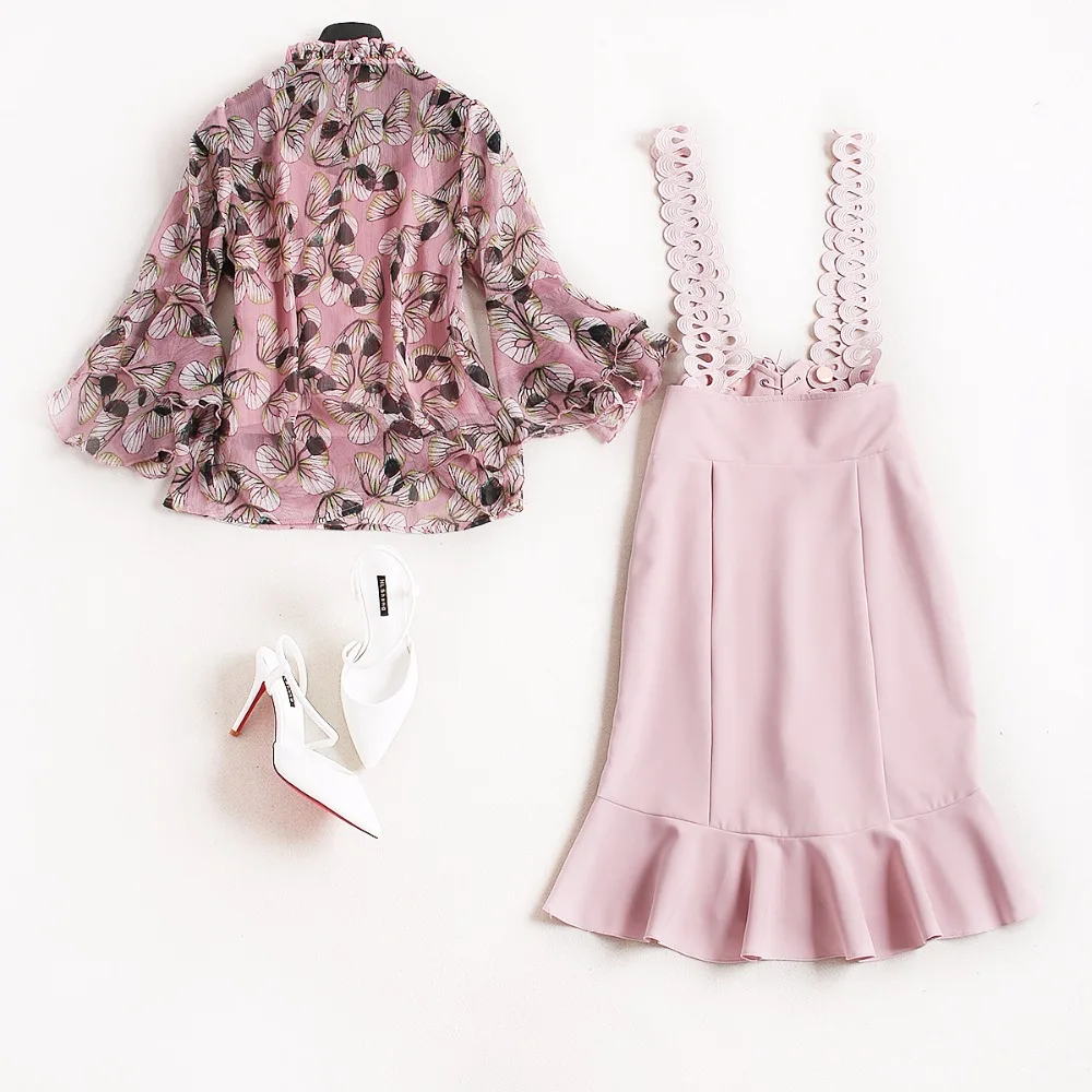 Весна-осень взлетно-посадочной полосы дизайнерские женские наряд с цветочным