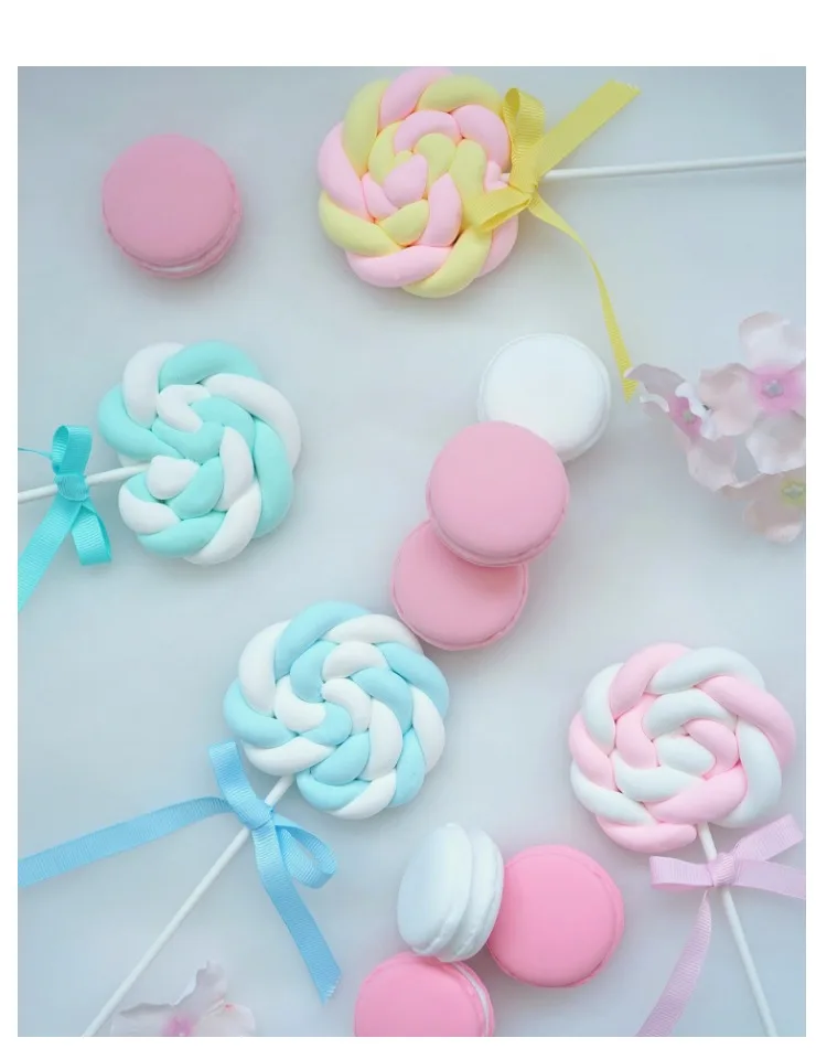 SWEETGO искусственное украшение леденец поддельный десерт модель глина закрученный сахар десерт для витрины фотографии магазин дисплей