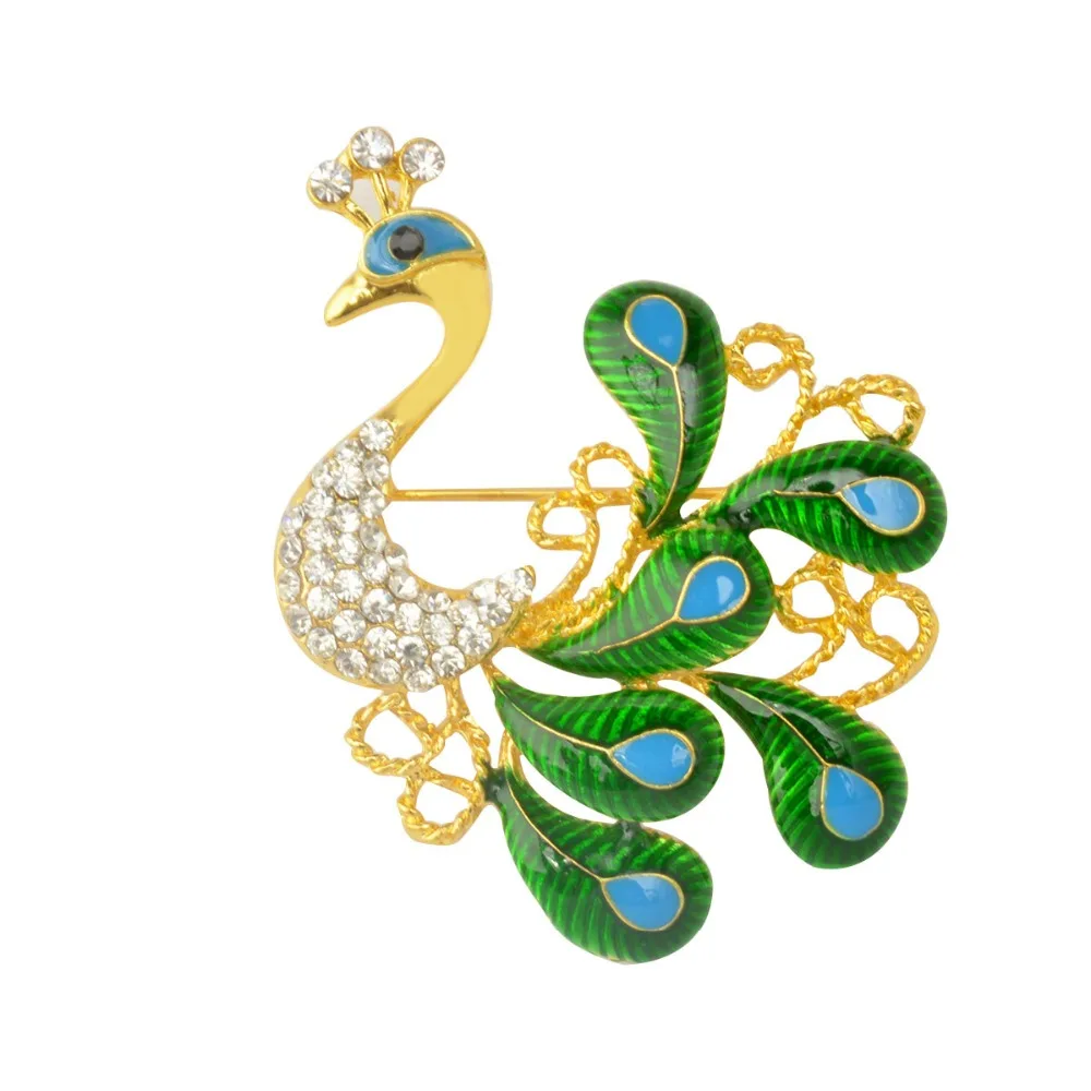 MZC модные ювелирные изделия Кристалл Стразы броши булавка сплав павлин брошь