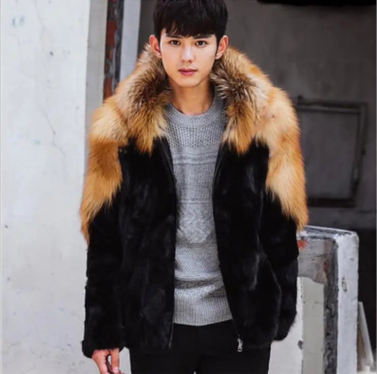 

S-6XL!! Big yards men's clothing 2018 Men are high imitation fur coats of fur coats, fur coats and mink fur coats