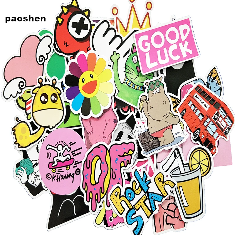 50 Pieces of Personalized Cartoon PVC Stickers are Suitable for Decorating the Desktop Wall Computer Skateboard Luggage | Игрушки и