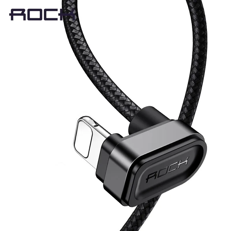 Игровой кабель ROCK для iPhone 8 1 м 2 u образный USB с подсветкой 7 6 Plus 5 5S SE Быстрая зарядка