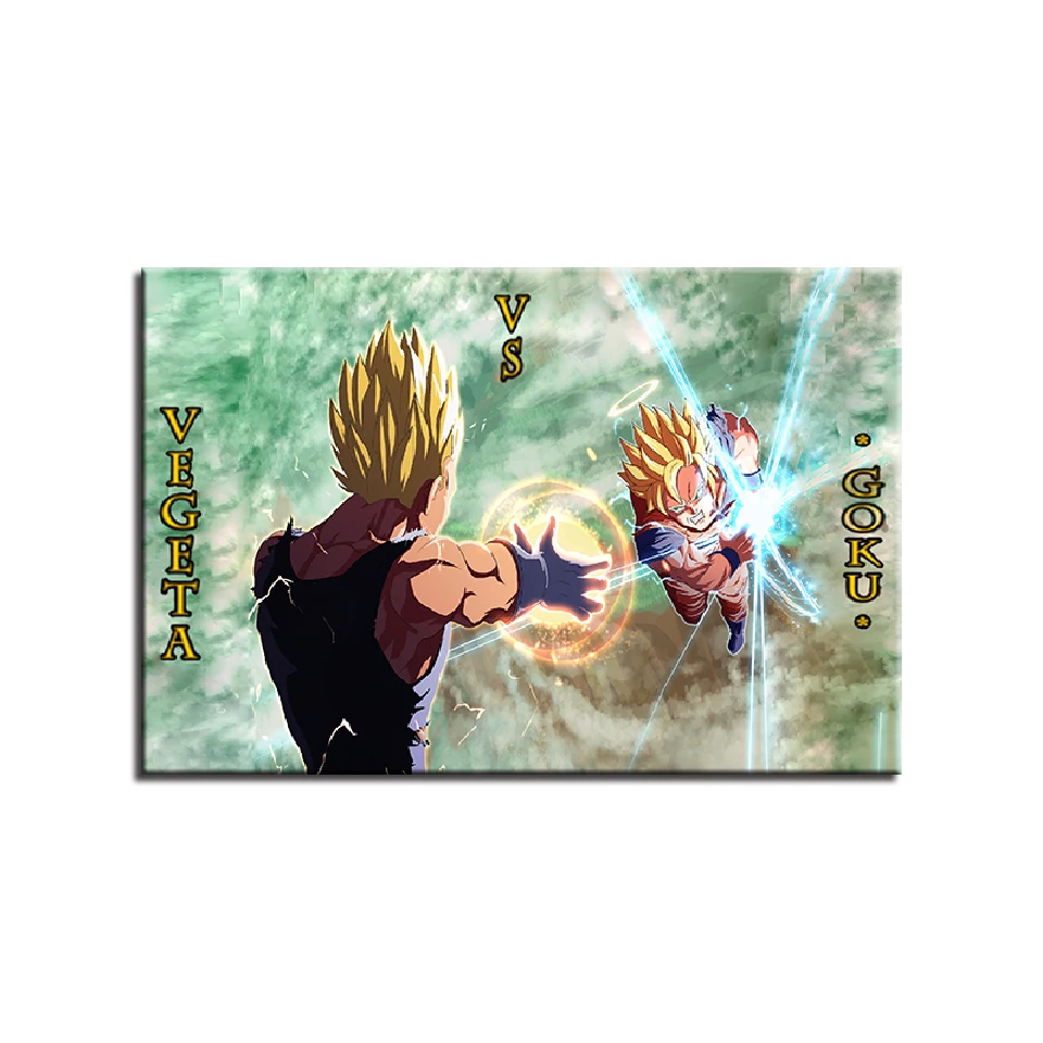 Холст настенные картины 1 шт/шт аниме Вегета VS Goku картина домашний декор HD Печать