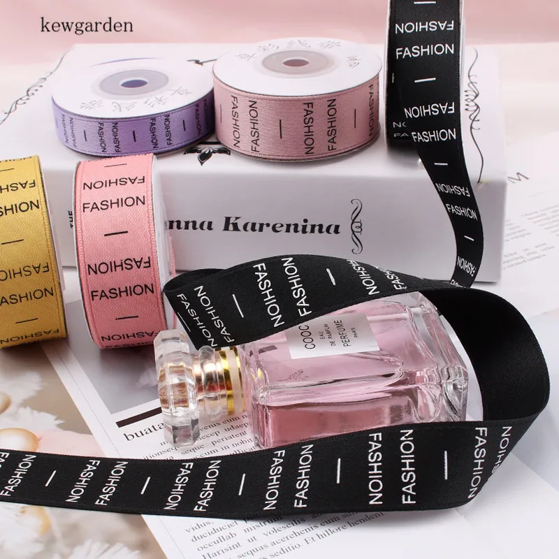 Kewgarden 5/8 &quot1&quot печатные атласные ленты с буквенным принтом вручную изготовленная