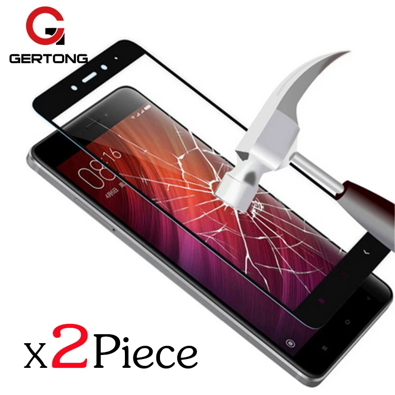 GerTong 2 шт./лот, полное покрытие, закаленное стекло для Xiaomi Redmi Note 4X 4A 4 Pro Note 4, глобальная Защитная пленка для экрана