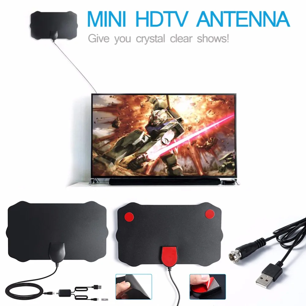 Комнатная 200 миля ТВ антенна Freeview 25 дБ цифровая HDTV с усилителем Radius Fox DVB-T2 приемник