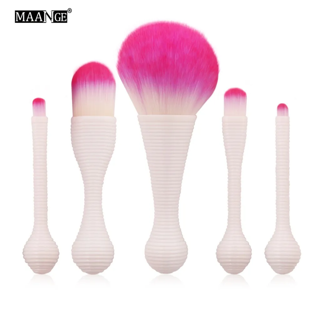 only 6pcs brushes MAANGE, 5 шт., новинка, мини-кисти для макияжа, набор, косметическая основа, тональный крем, тени для глаз, Beatuy, макияж, кисти, набор инструментов, красный - Handle Color: only 6pcs brushes