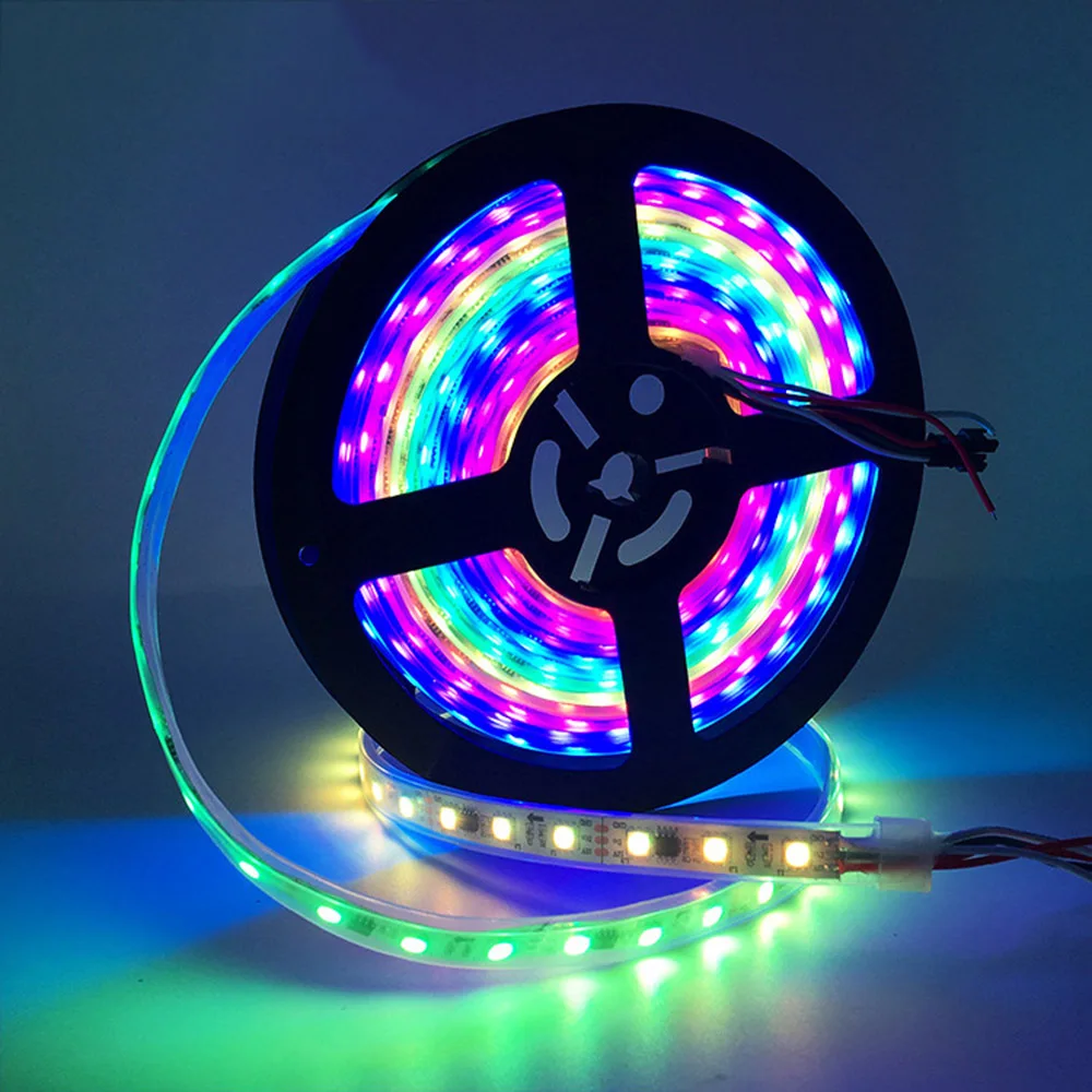 12 В 5 м/рулон RGB светодиодные ленты светильник WS2811 IC Индивидуально адресуемый шатер 2811 30 60 пикселей/светодиодный s/m Беспроводное управление водонепроницаемый