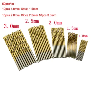 Сверла из быстрорежущей стали с титановым покрытием, 50 шт., 11, 522, 53 мм