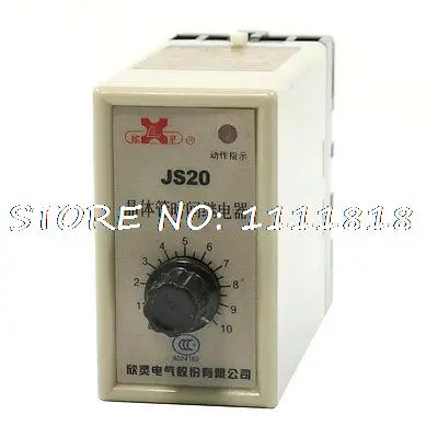 

35mm DIN Rail Mount 5s Dial Knob Delay Timer AC 220 Volts JS20 Type