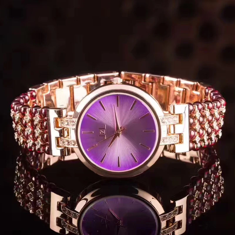 Природный турмалиновый камень браслет из натурального граната и часы 33 мм сделай