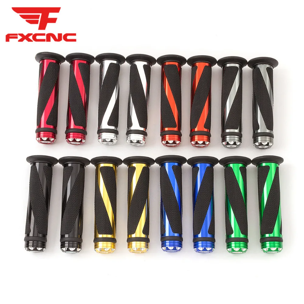 

Rubber&Aluminum Universal 7/8" 22MM CNC Motorcycle Handlebar Grip Handle Bar Motorbike Handlebar Grips Set 10 Colors For Option