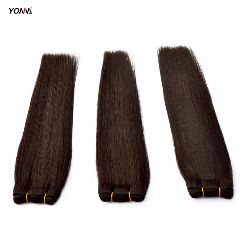 YOTCHOI индийский Реми волосы ткет шелковистая прямая 2 # темно коричневый цвет 3