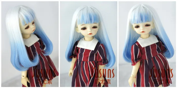 JD493 YOSD красивый термостойкий парик для куклы BJD Longfull Банг кукла волосы в размере 6-7 дюймов Модная Кукла аксессуары