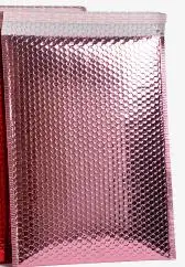 Rose pink 50x заказной Логотип Печатный пластиковый конверт на заказ поли почтовый мешок Розовый противоударный металлический padad упаковка конверт - Цвет: Rose pink