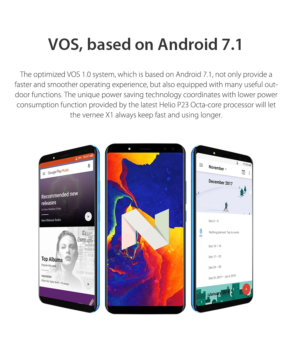 Vernee X1 Android 7.1 Mobile Phone 5.99'' MT6763 Octa Core 6G RAM 64G ROM 6200mAh Four Cams 9V 2A Quick Charge 4G Smart Phone