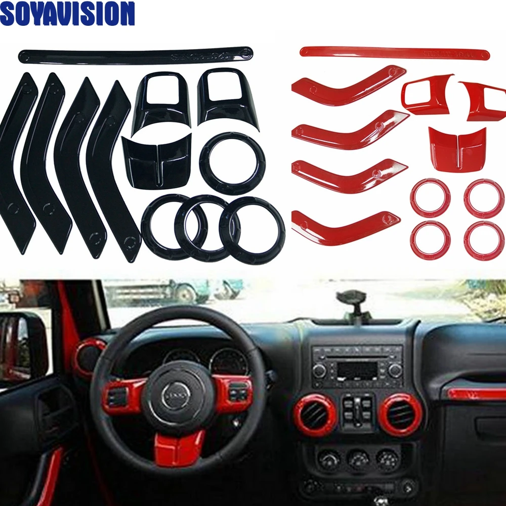 Для Jeep Wrangler JK JKU 2011-2017 4 двери внутренняя отделка комплект отделки руль и