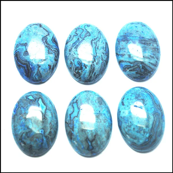 10pcs Natural Blue jasperr stone cabochons Oval shape size 18x25mm top fashion DIY jewelry fittings | Украшения и аксессуары